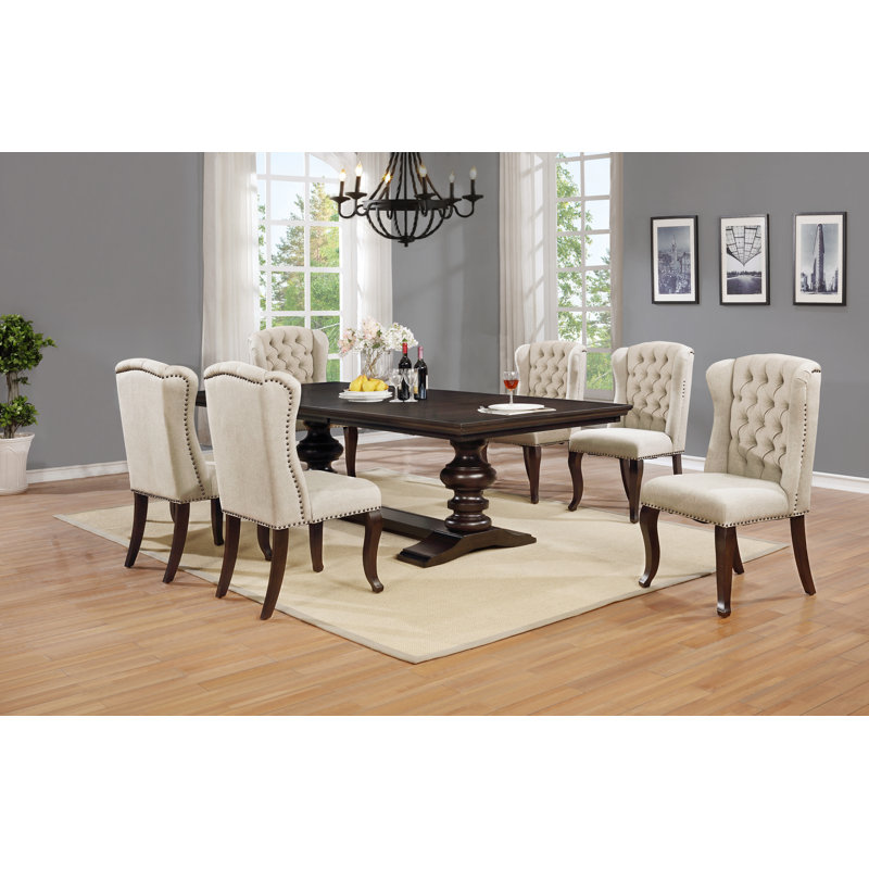 Andris Extendable Dining Set, Beige