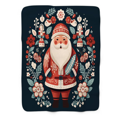 Nordic Festive Papers - 1 Piece Premium Sherpa Blanket