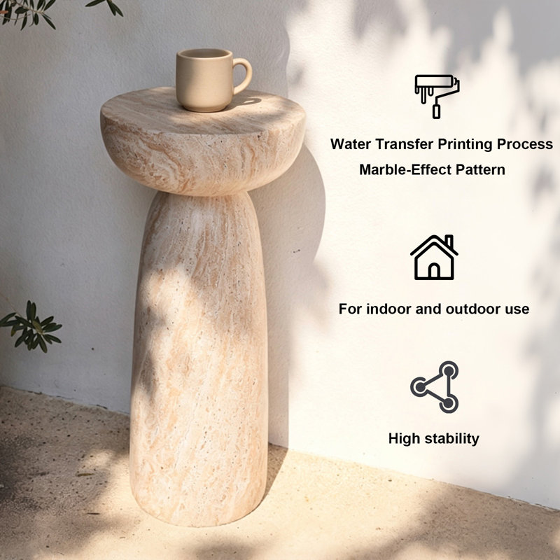 Natural Stone Patio Side Table