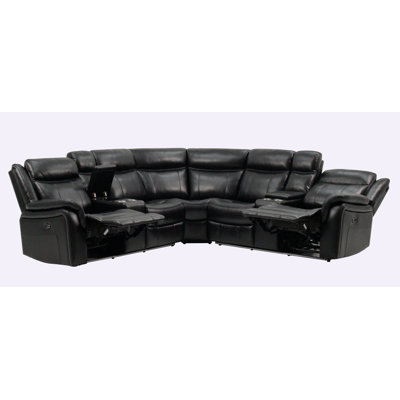 JUPITER BLACK LEATHER SECTIONAL