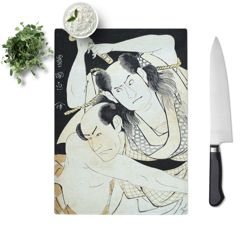 Tempered Glass Sawamura Sojuro II by Utagawa Toyokuni Chopping Board, 28.5 cm x 39 cm