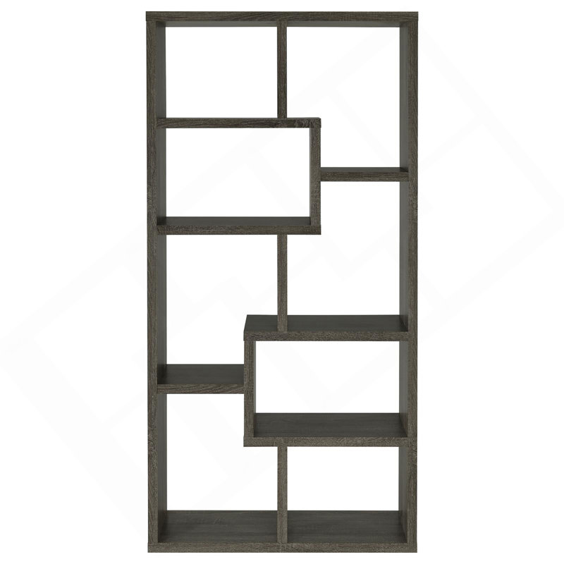Weathered Grey 8-Shelf Bookcase, Gray