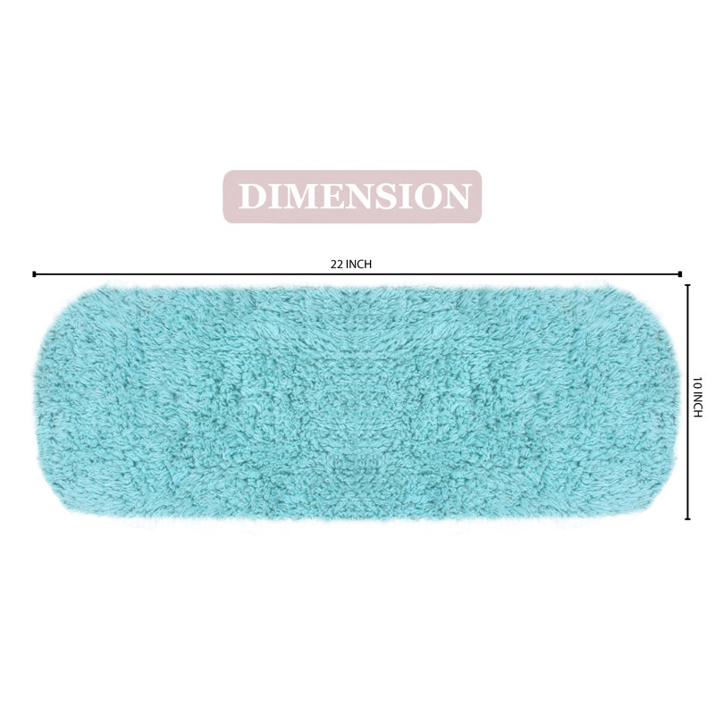 Bublitz 100% Cotton Tufted Rug, Extra Soft & Machine Washable 10"x22" Tank Cover, Turquoise