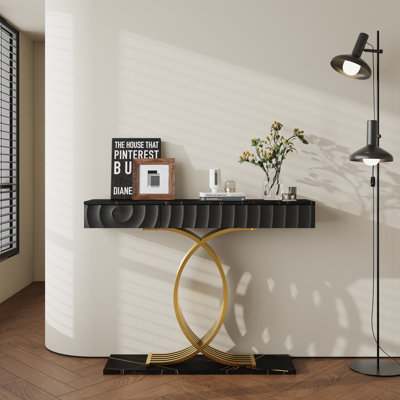 Canapé moderne et console avec rangement, hall d'entrée en bois aggloméré 47,3 po