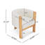 Ensemble de 4 fauteuils rembourrés en bois d'hévéa naturel et revêtement en boucle blanche douce, supportant jusqu'à 102 kg (225 lb), style moderne, idéal pour la salle à manger.