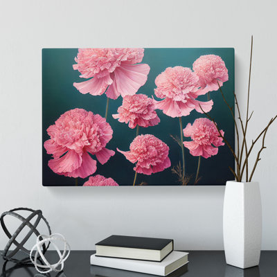 Graceful Carnation Flowers - Wrapped Canvas
