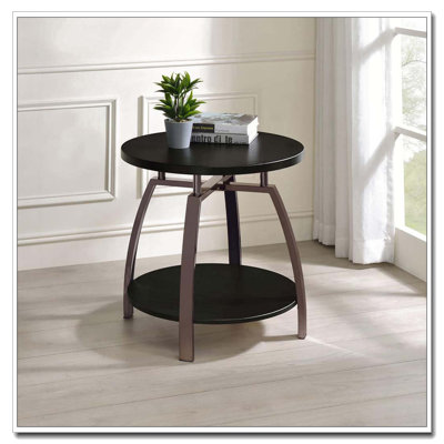 Table de bout gris foncé et nickel noir