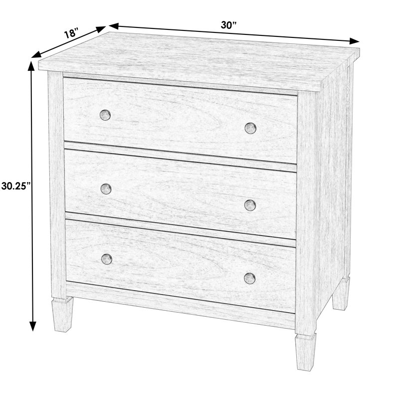 Flagstaff 3-Drawer Dresser, Washed Black