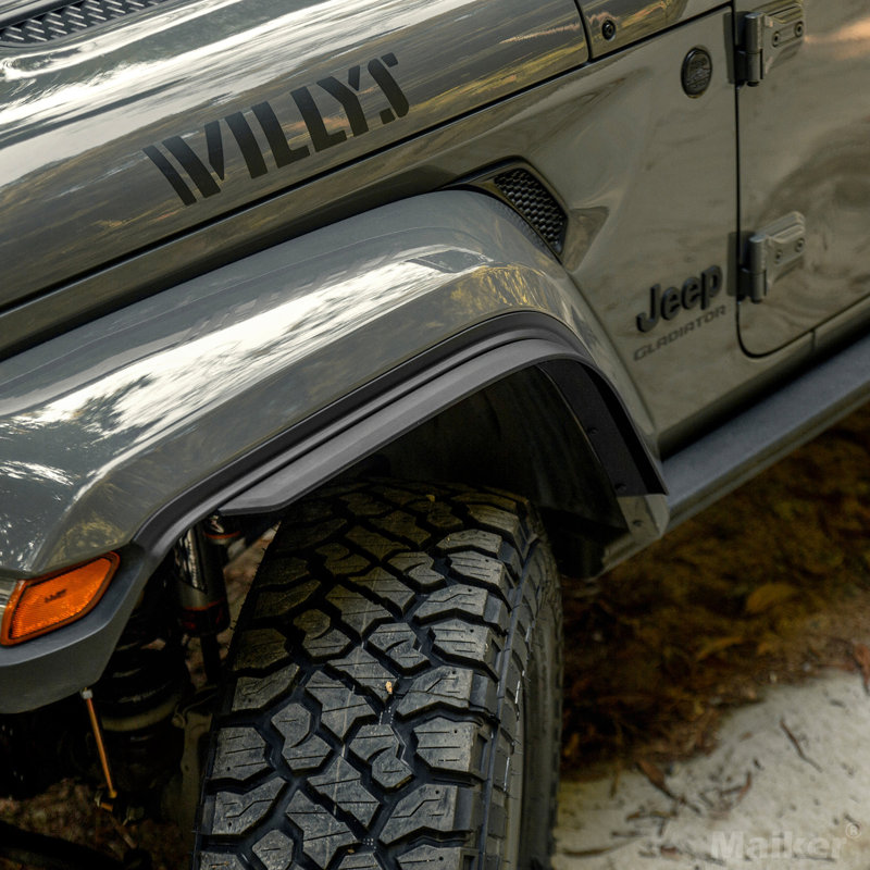 Fusées avant et arrière compatibles avec les Jeep Wrangler JL et JLU Sahara illimité 2018-2023 (Fit Original Low Fender, Not Fit 4Xe)