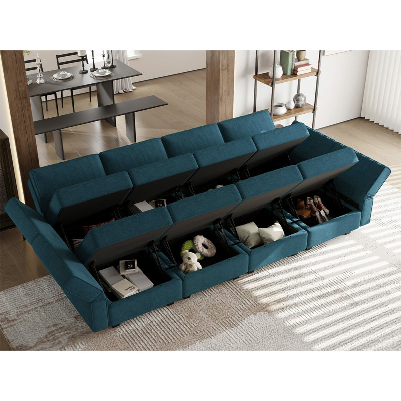 Canapé-lit modulaire Kimbrel Canapé-lit modulaire convertible Canapé-lit modulaire convertible, Mélange de polyester bleu