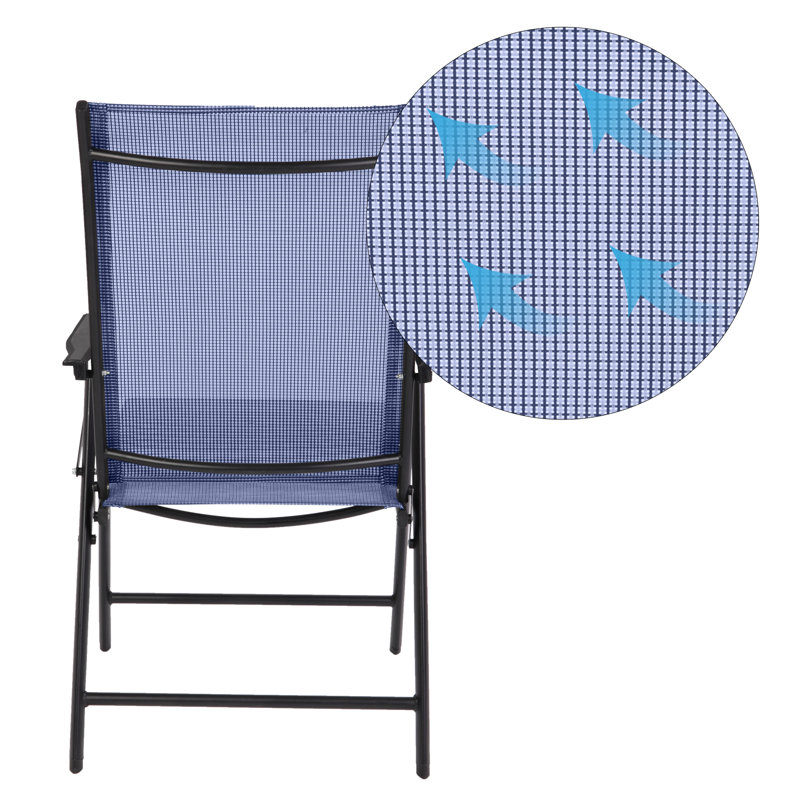 Chaise de patio pliante, Bleu clair