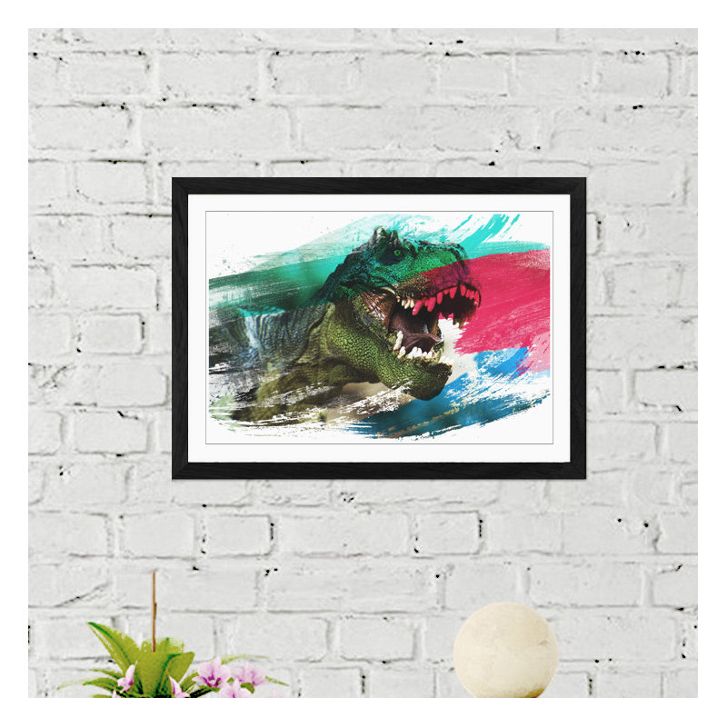 Tyrannosaurus Rex Dinosaur - Single Picture Frame Rectangle Print