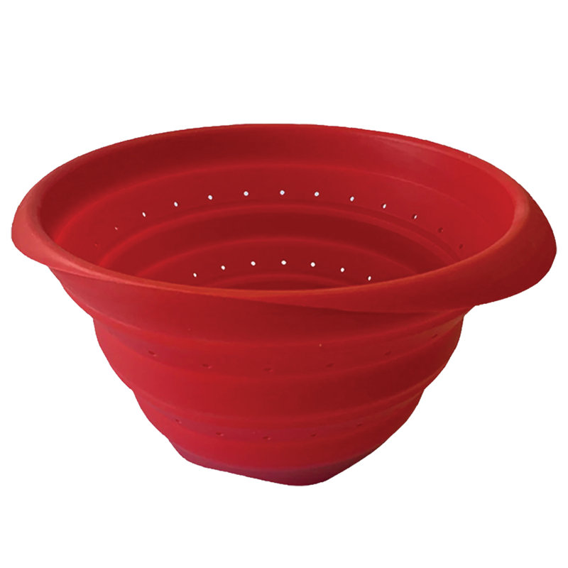 Better Houseware Silicone Colander, Red