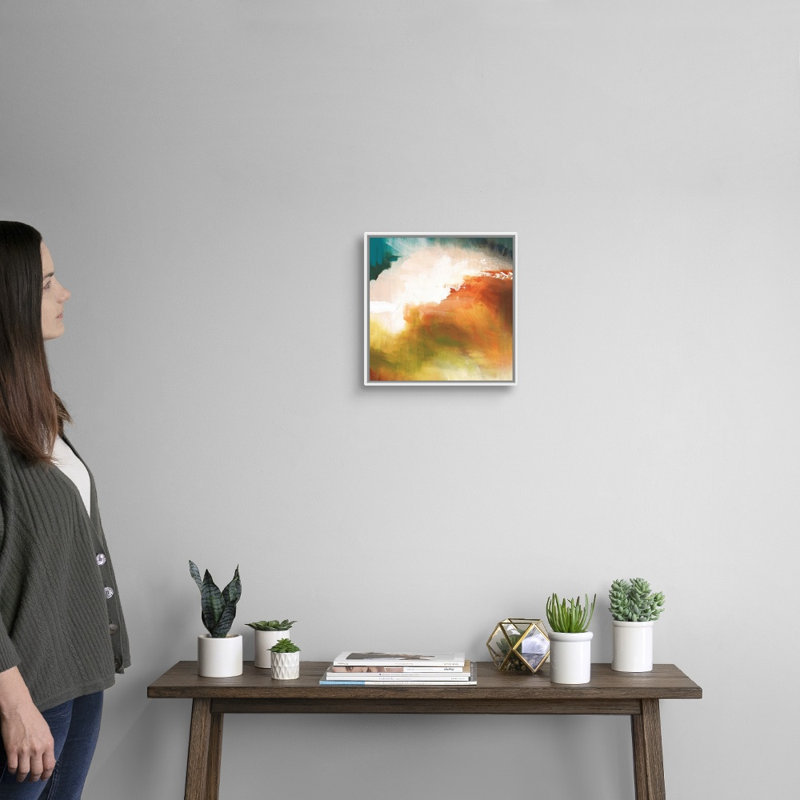 Reproduction d'art sur toile, Cadre flottant blanc, H 14 po x l 14 po x P 1,75 po