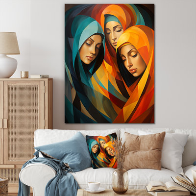 Jaune et orange, prière de l'islam, culture 4 - Art mural