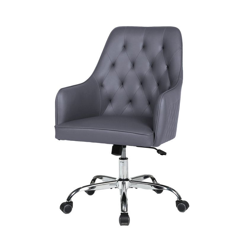 Home Office Chair Pu Leather Desk Chairs, Gray