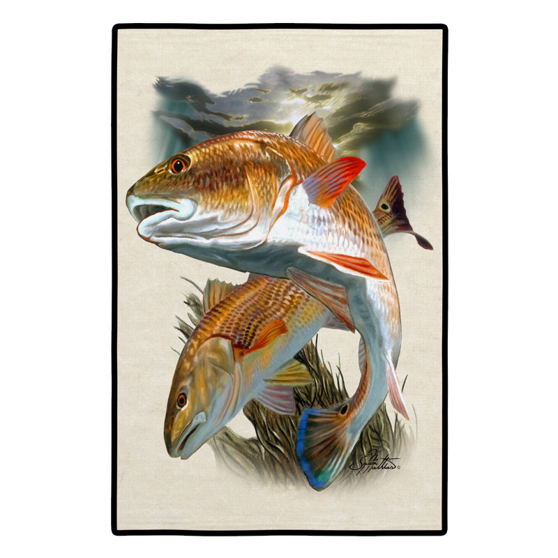 Poisson 36 po x 24 po tapis de porte extérieur antidérapant Coria