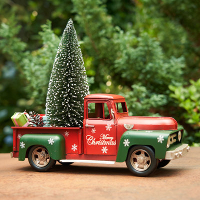14" Red & Green Chrsitmas Truck