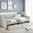 Daybed With Drawers, Button On Back And Copper Nail On Waved Shape Arms-105503414