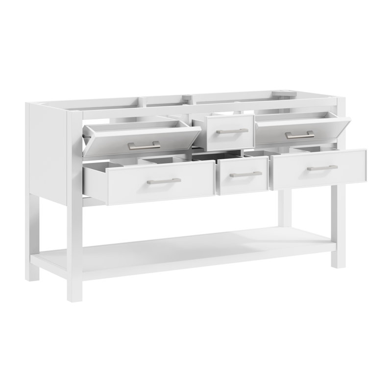 Base de meuble-lavabo double 60 po Brooks, Blanc