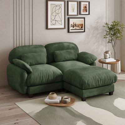 Two Seat Modular Sectional with Removable Ottoman
