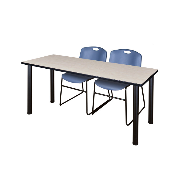 Plateau de table d'entraînement Nirvano Kee et 2 chaises Zeng, Noir, Bleu, Érable