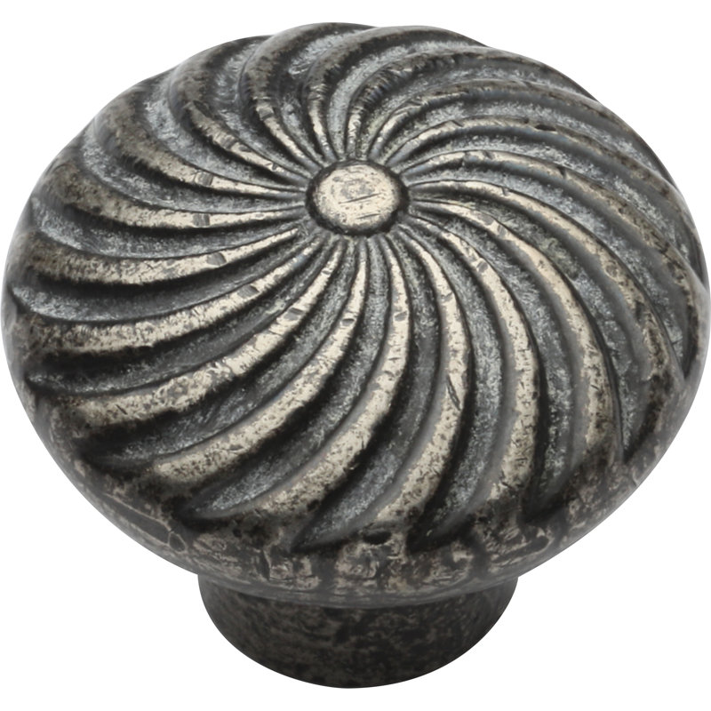 Wheel Cabinet Knob, Medium White Bronze, 1.5