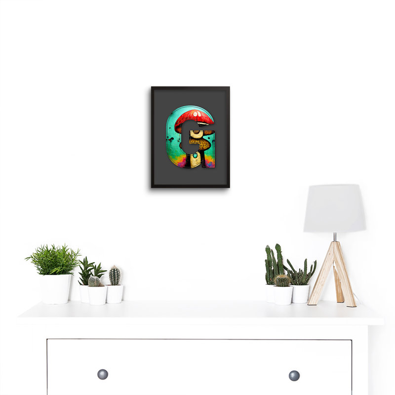 Letter G Mushrooms by Sha & Koko - Single Picture Frame Print