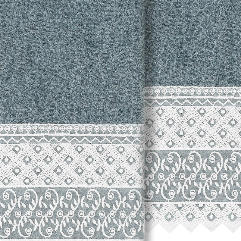 Ensemble de serviettes de bain en coton turc 2 pièces Aiden, Bleu sarcelle