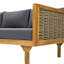 Lit de jour 3 places avec accoudoirs, coussin gris foncé, structure en bois, coin salon à lattes, coussins d'eau, largeur du produit 67,32 po, assemblage requis, conception sur le siège et le dossier, hauteur 24,36 po,