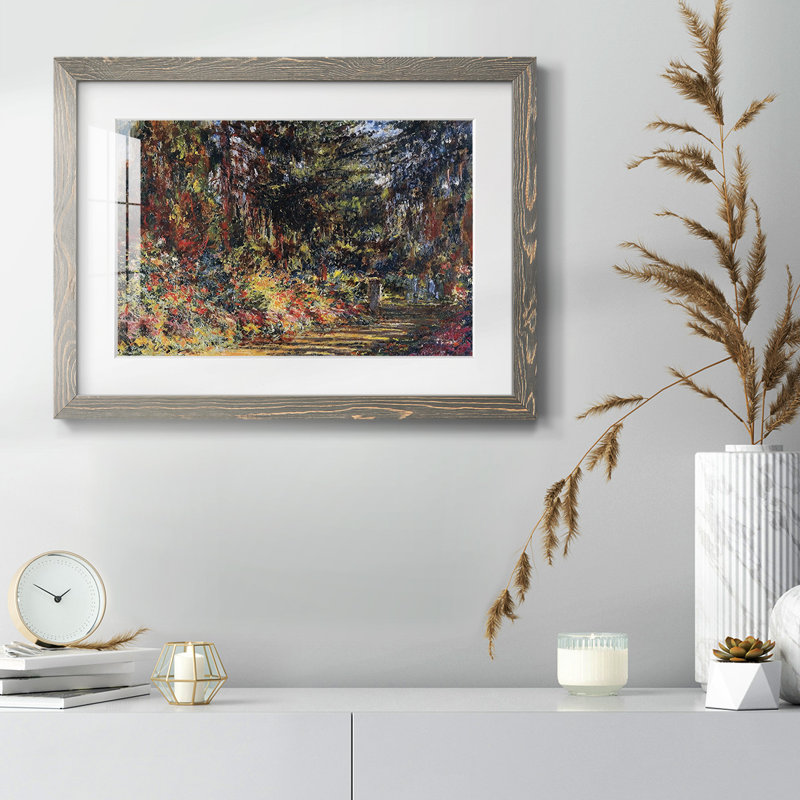 " Path At Giverny, 1902 ", Gray, 14" H x 20" W x 1.5" D