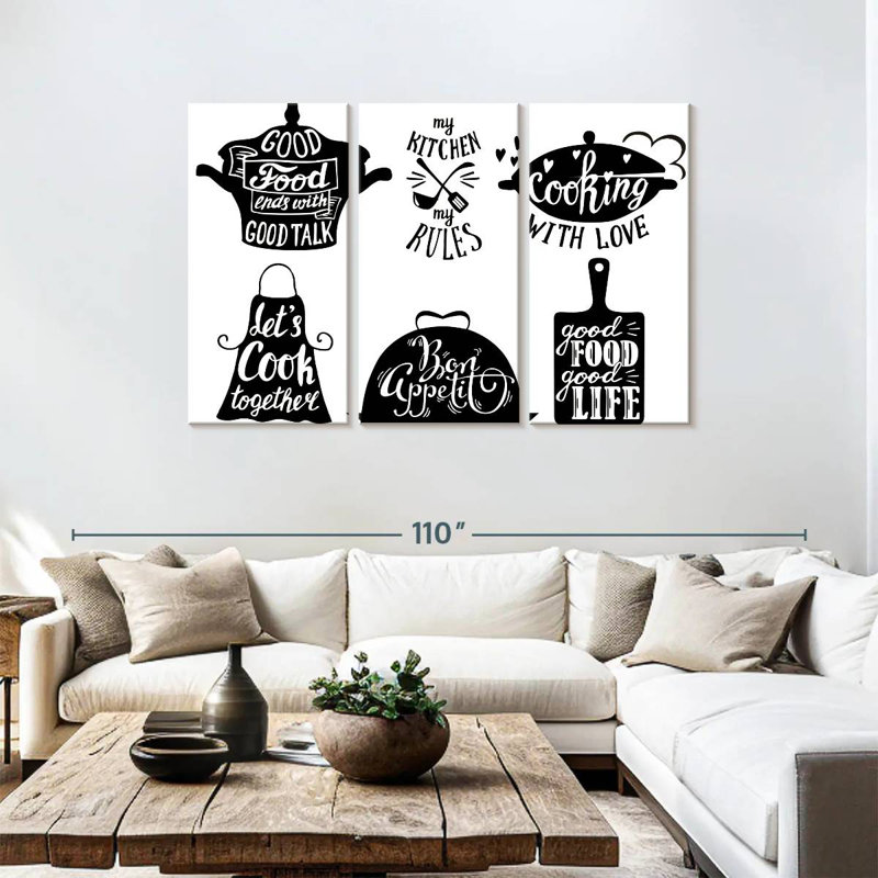 Kema Kitchen Set Quotes Wall Sign, 48" H x 74" W