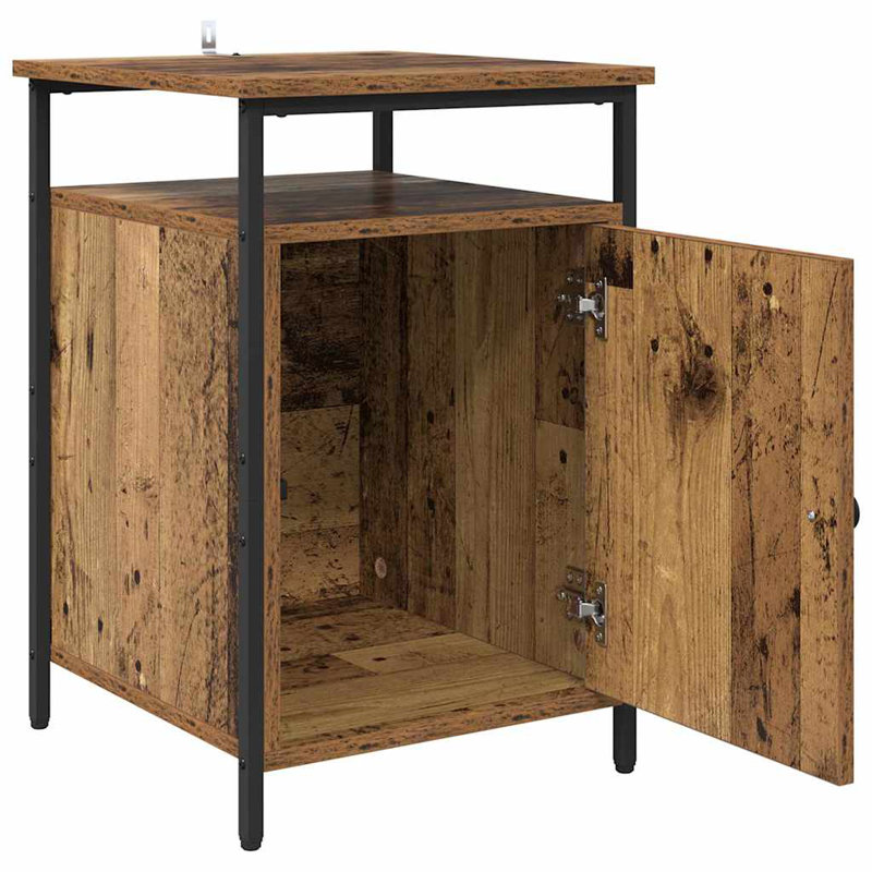 40cm W Manufactured Wood Bedside Table, Old Wood