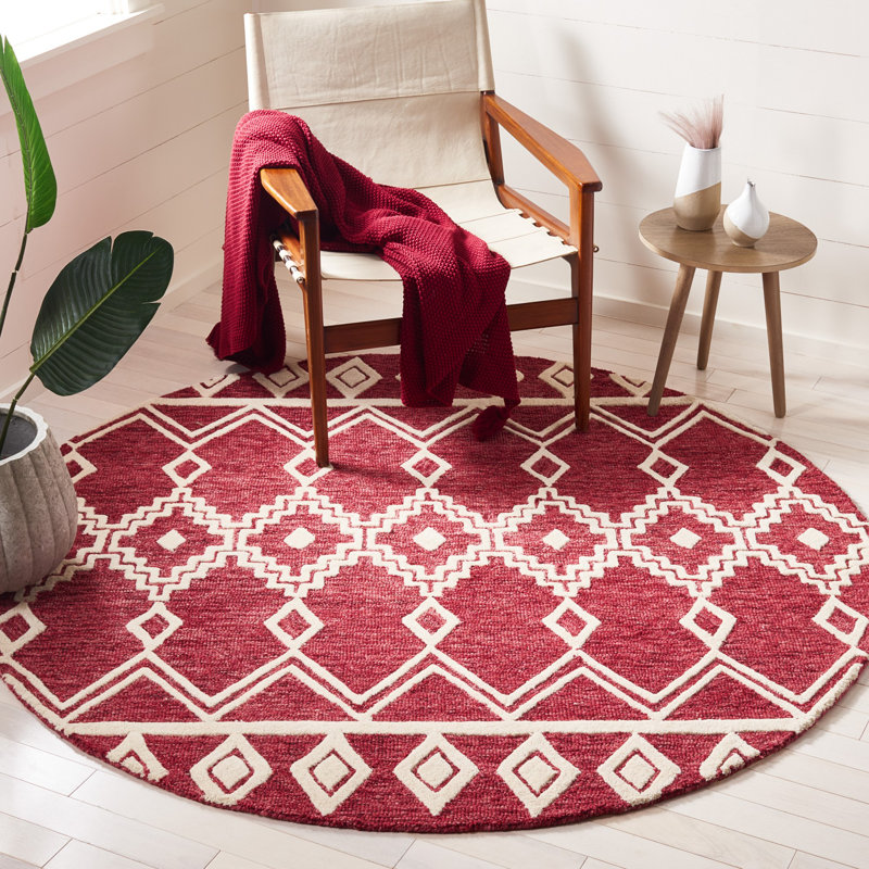 Tonsey Hand Tufted Wool Southwestern Rug, Round 6'