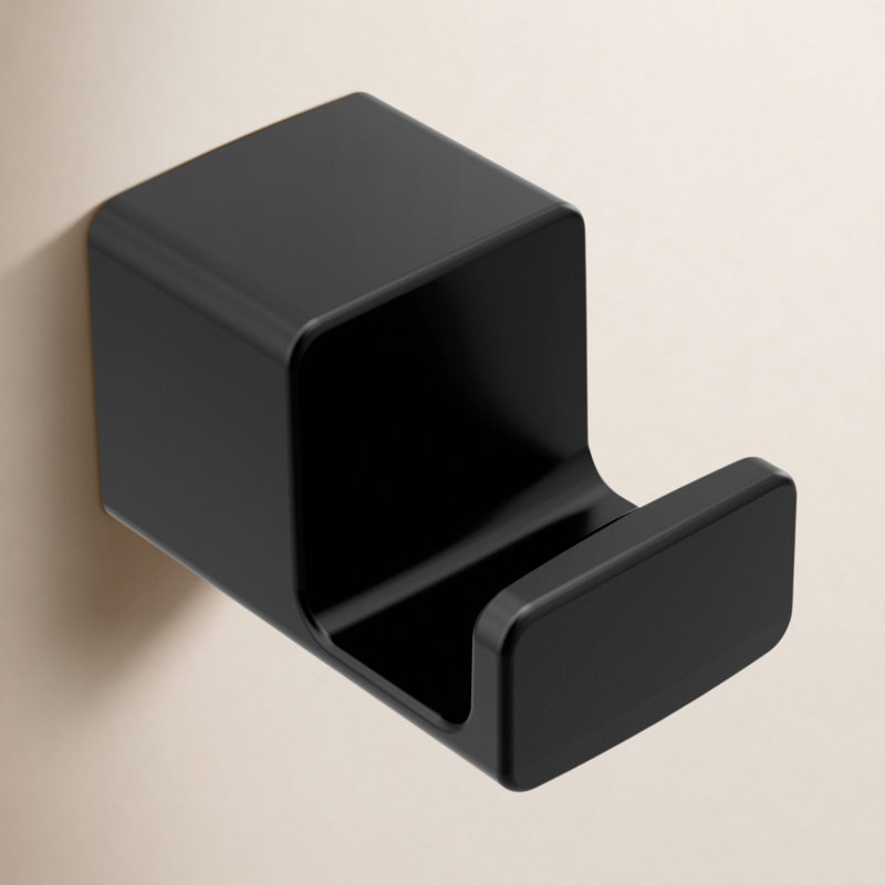 90 Degree Wall mounted Robe Hook, Matte Black