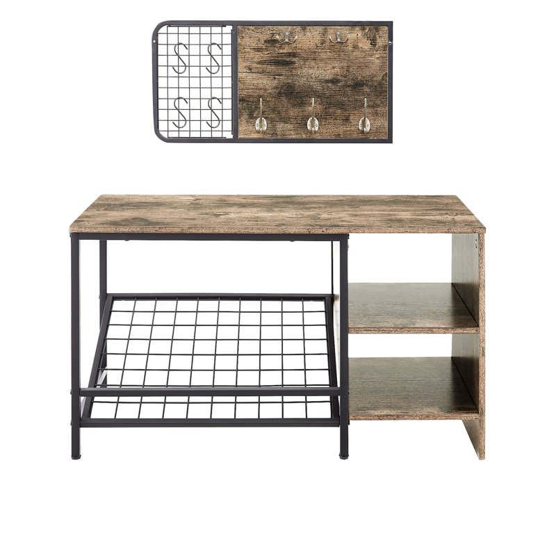 Banc en bois, gris