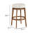 Lex Swivel Bar Stool, 31 Inch Backless, White Boucle Seat, Brown Legs-118708291