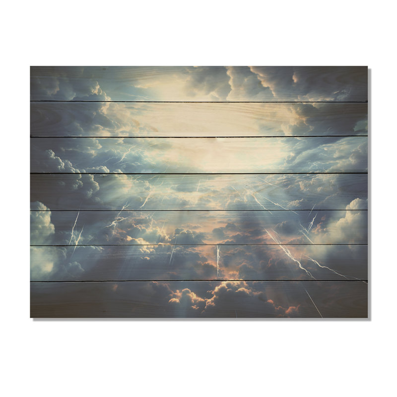 Etheral Storm Sky - ciel sur bois, H 30 po x l 40 po x P 0,78 po