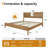 Rustic Solid Acacia Wood Bedframe No Box Spring Needed Queen King Size,800lbs Capacity-637972392-637972394