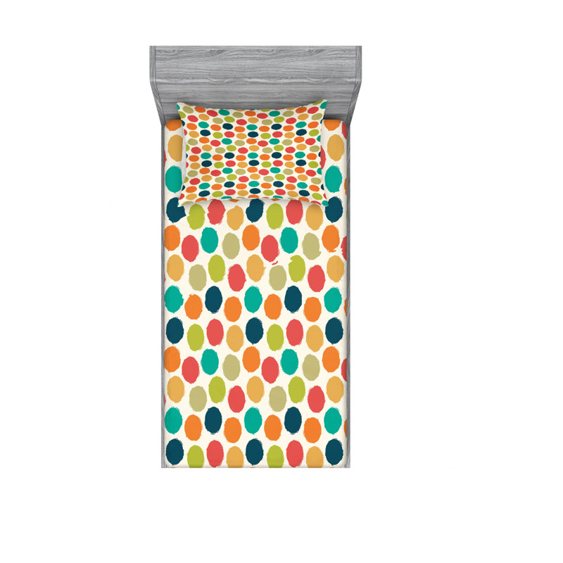 Microfiber Geometric Sheet Set, Twin XL Sheet Set with Fitted Sheet