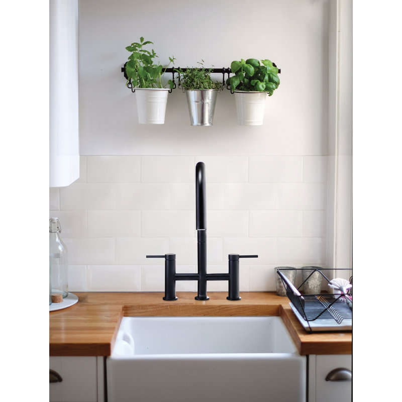 Robinet de cuisine escamotable Azure avec bec en C, Noir