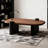 Modern Nut-Brown Solid Wood Oval Coffee Table