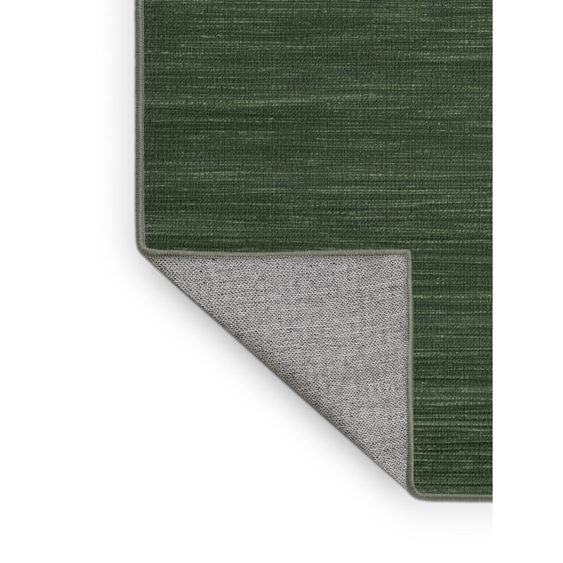 Machine Washable Solid Green Area Rug, Round 7'