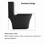 Toilette allongée une pièce à double chasse 1,1 / 1,6 GPF noir mat 1000G
