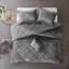 Ensembles de literie en velours luxueux, polyester gris, confort moderne