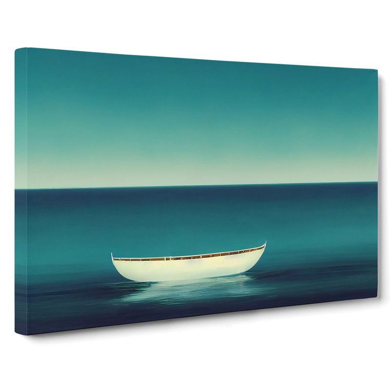 Minimalist Boat Art - Wrapped Canvas, 50cm H x 76cm W x 3cm D