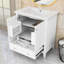 Meuble-lavabo chic de 30 pouces avec lavabo en céramique encastré et tablette réglable-1579726761