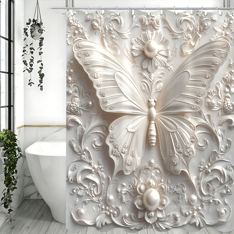 Rideaux de douche avec crochets inclus, H 72 po x l 66 po