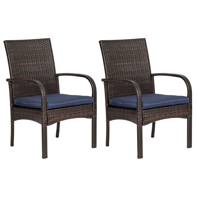 Podington Premium All-Weather Wicker Outdoor Dining Armchair with Cushion