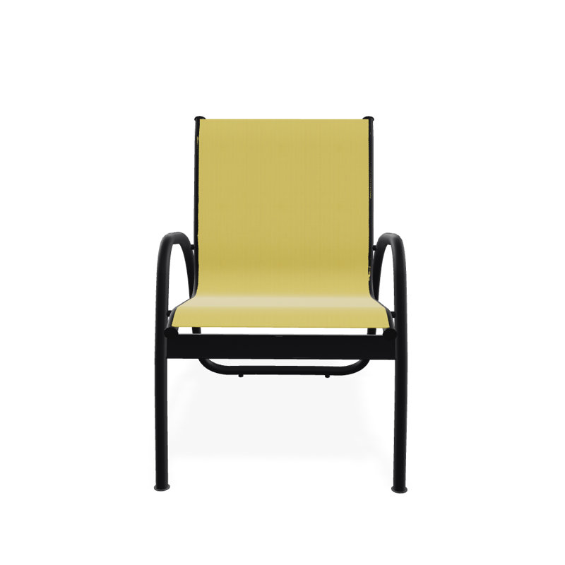 Fauteuil de patio Gardenella, Noir texturé, Jaune 43D